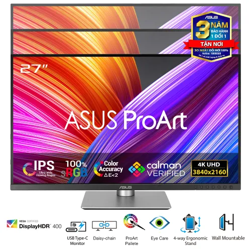 Màn hình đồ họa ASUS ProArt PA279CRV | 27 inch | 4K | IPS | 60Hz | 5ms